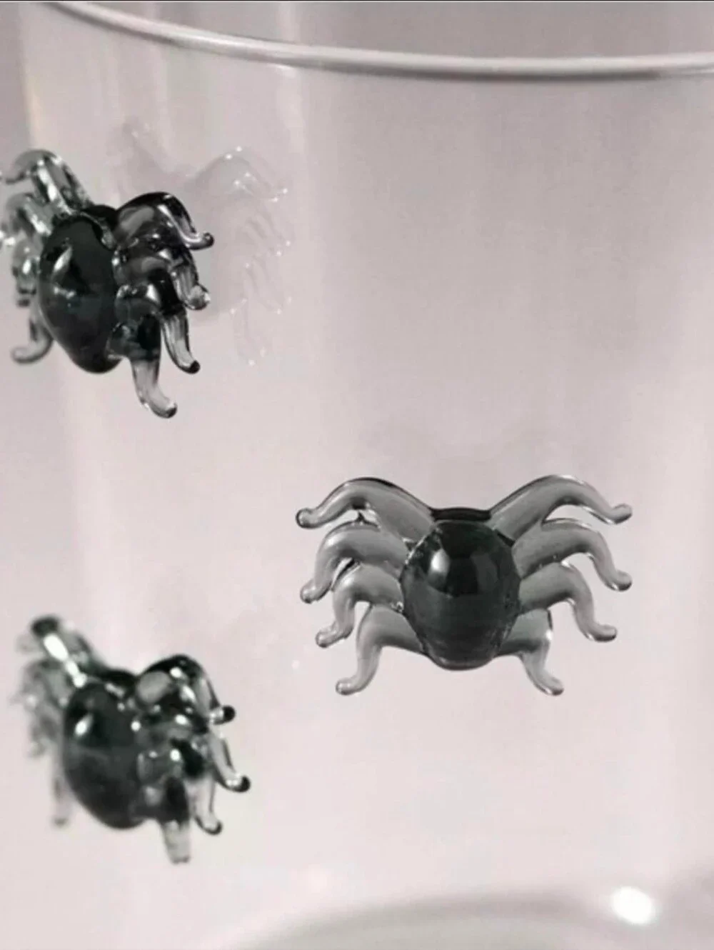 Anthropologie 3D Halloween Icon Juice Glass Spider